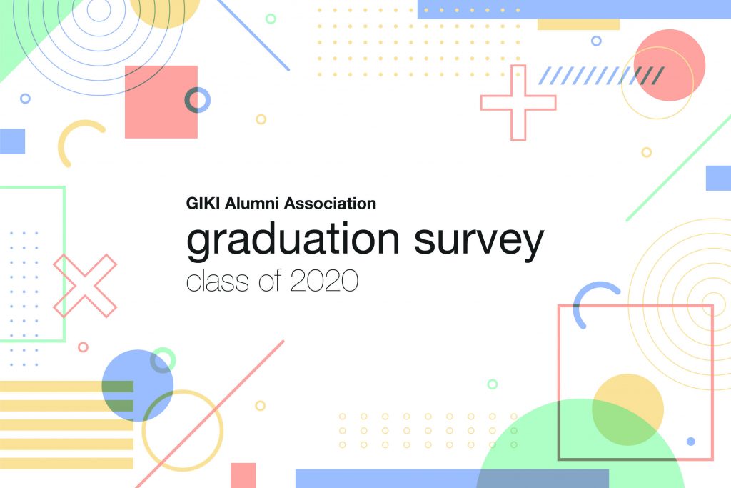 Graduation survey poster that signifies the aesthetic and theme of the event